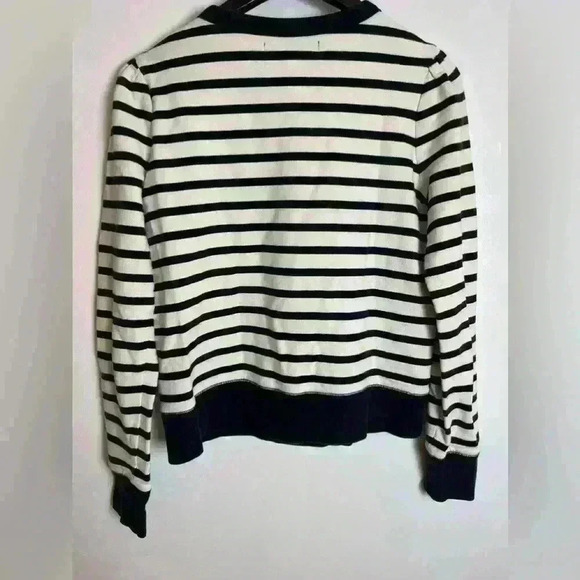 JUICY COUTURE Pullover Sweatshirt Size M Green White Stripes Henley JG005559 y2k - Picture 9 of 9